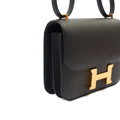 Hermes Shoulder Bag Constance 18 in Black, Epsom Leather — Alternate View 29