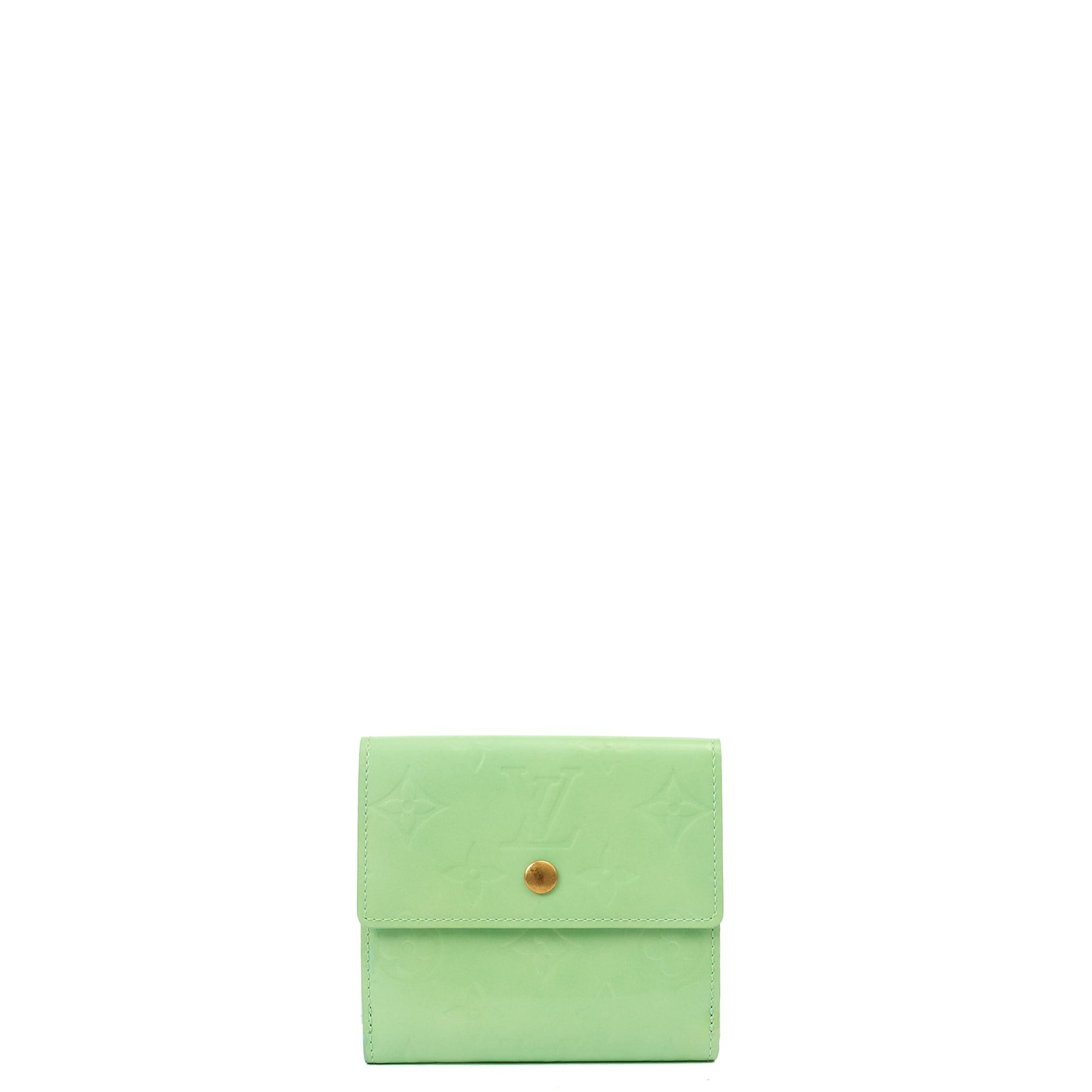 Louis Vuitton Wallet Wallet in Green, Patent Leather — Front View