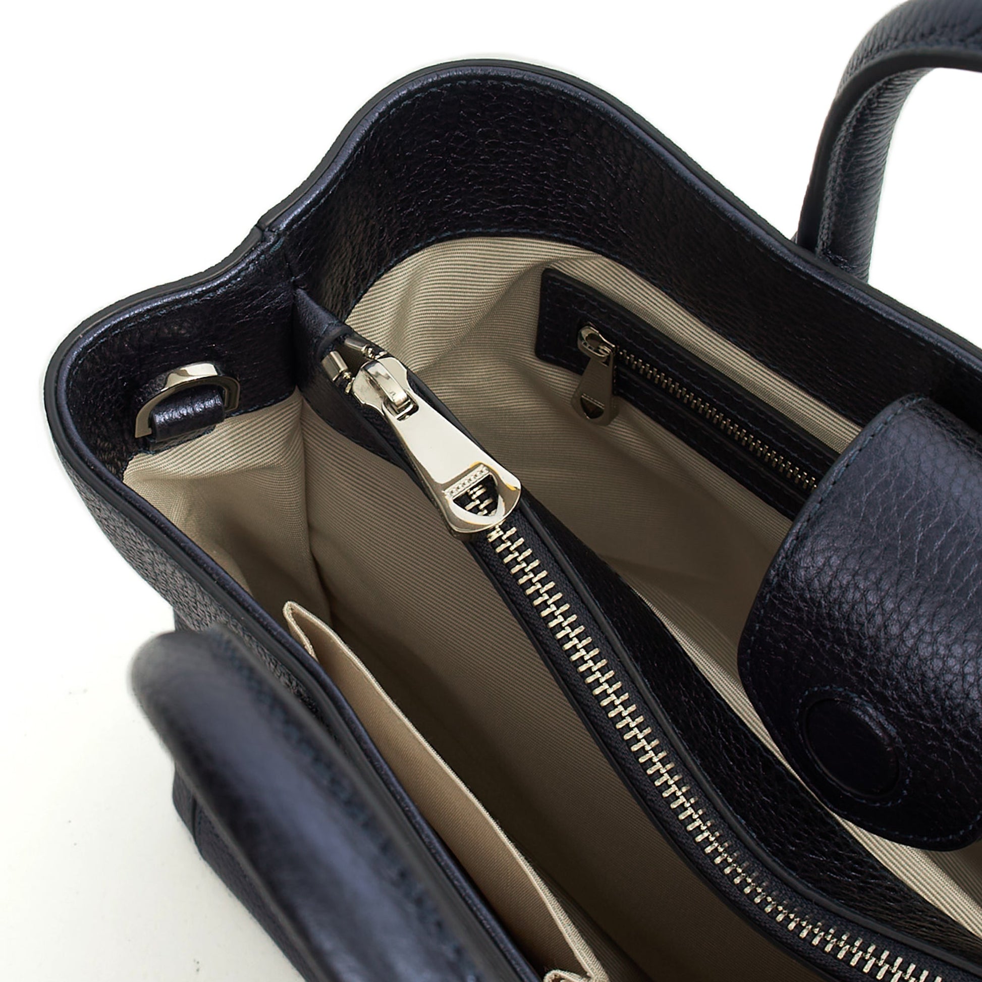 Aspinal of London Top Handle London Tote - Midi in Blue, Exotic Effect Leather — Detail View