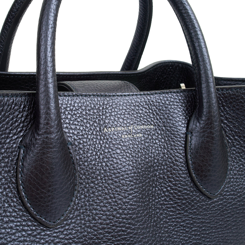 Aspinal of London Top Handle London Tote - Midi in Blue, Exotic Effect Leather — Lifestyle View