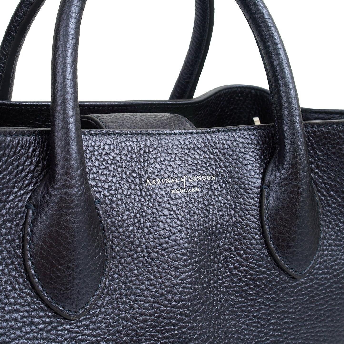 Aspinal of London Top Handle London Tote - Midi in Blue, Exotic Effect Leather — Alternate View 12