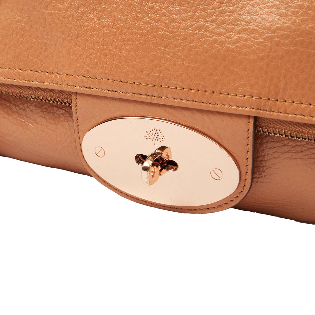 Mulberry Clutch Postman's Lock Clutch in Orange, Calfskin Leather — Lifestyle View