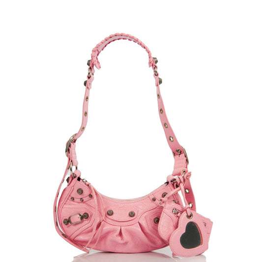 Balenciaga Shoulder Bag Le Cagole XS in Pink, Leather — Front View