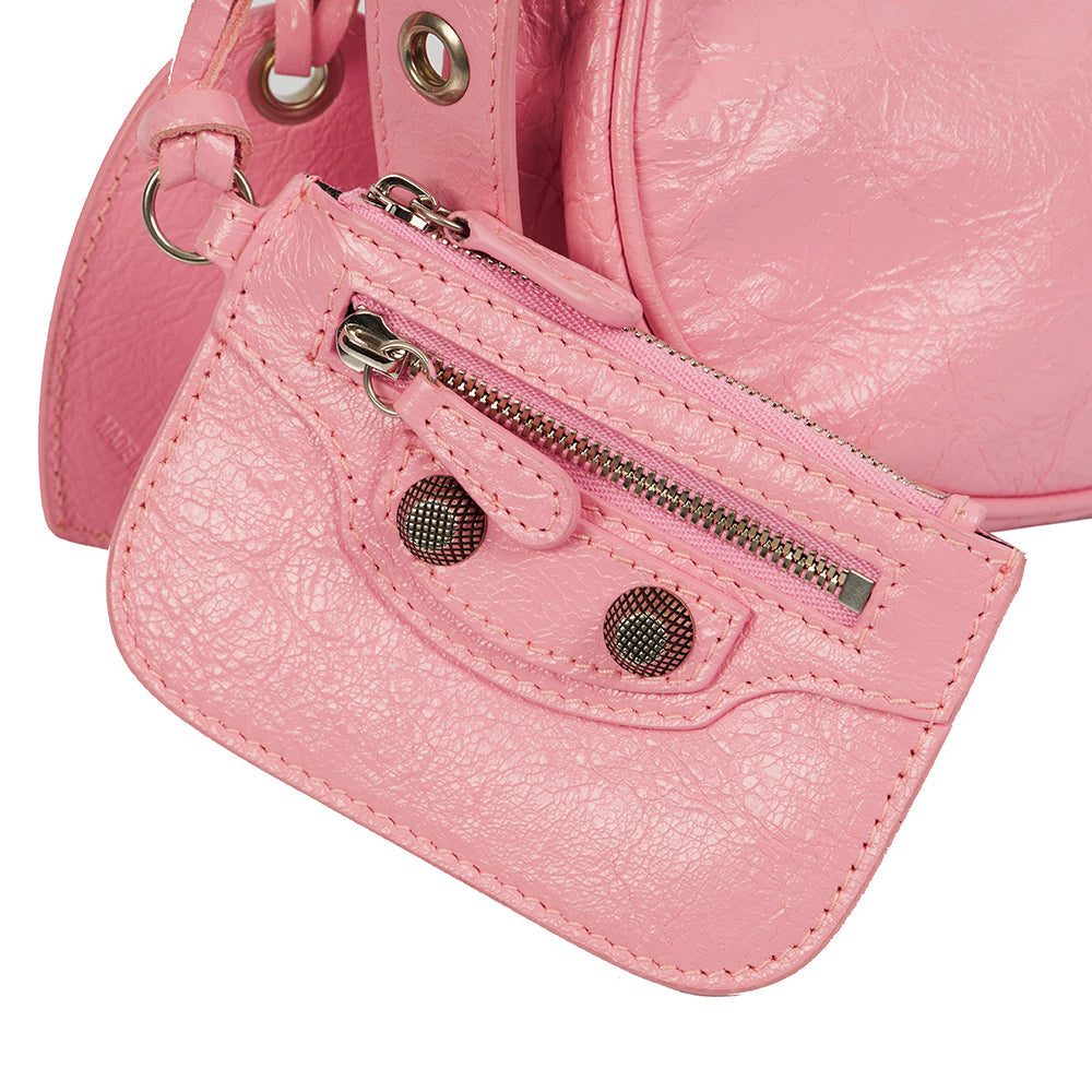 Balenciaga Shoulder Bag Le Cagole XS in Pink, Leather — Alternate View 13