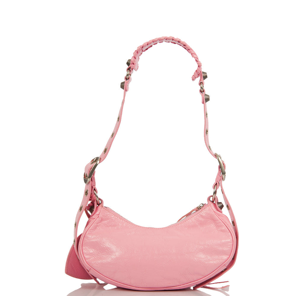 Balenciaga Shoulder Bag Le Cagole XS in Pink, Leather — Back View