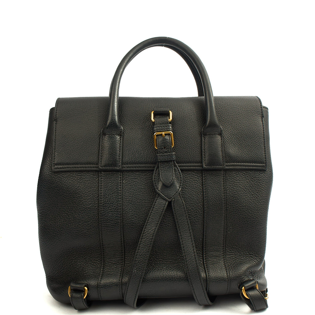 Mulberry Backpack Bayswater Backpack in Black, Leather — Top View