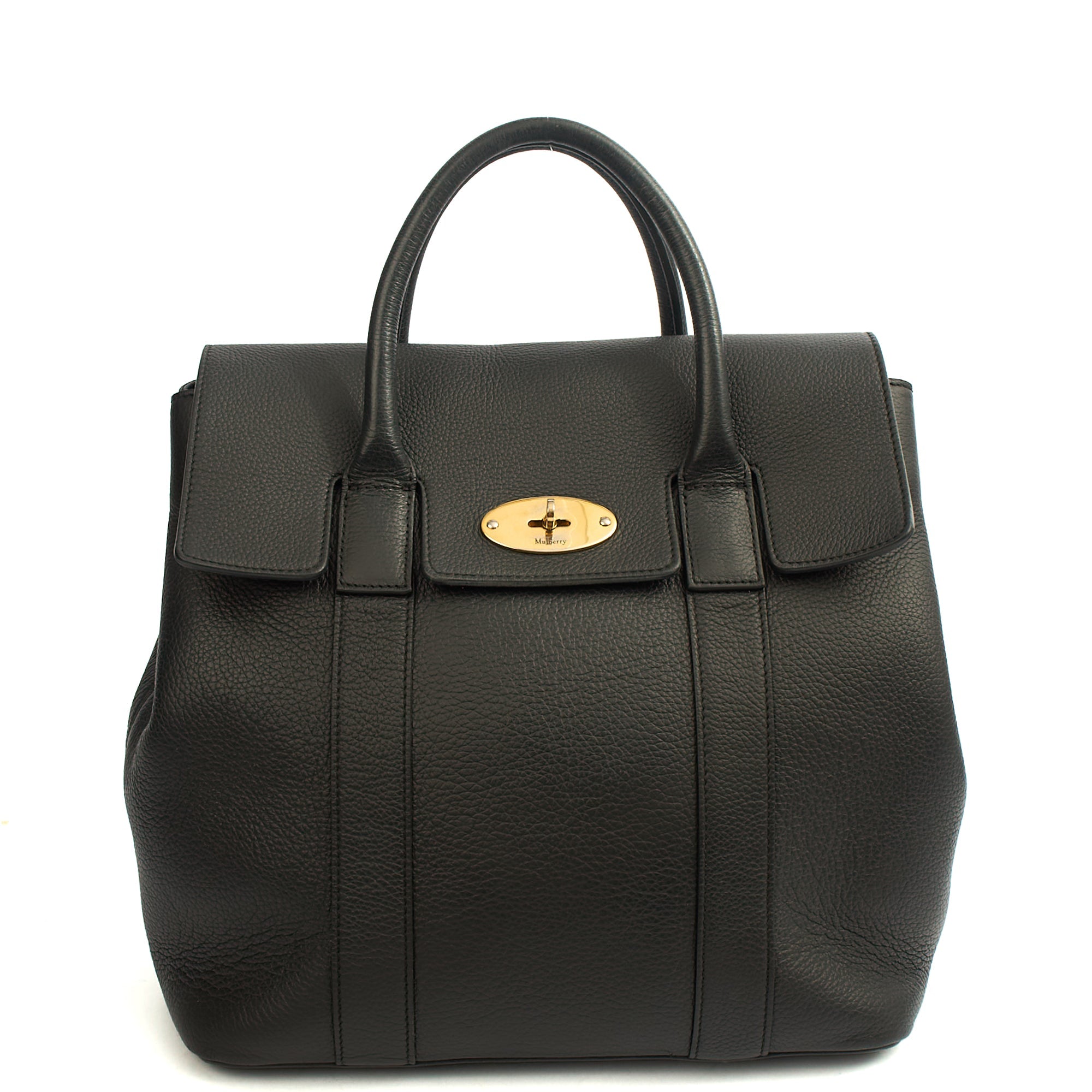Mulberry Backpack Bayswater Backpack in Black, Leather — Front View