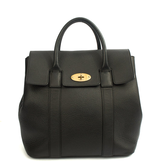 Mulberry Backpack Bayswater Backpack in Black, Leather — Front View