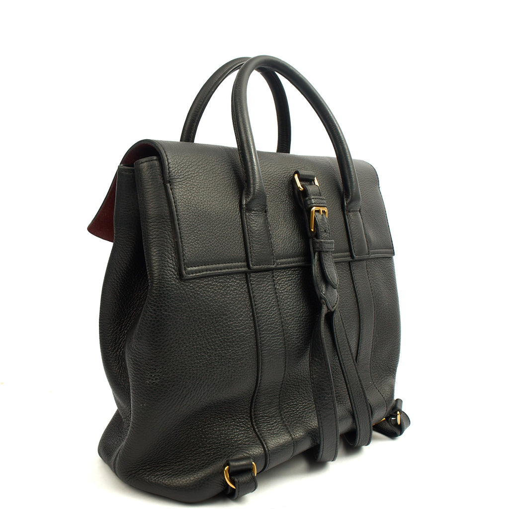 Mulberry Backpack Bayswater Backpack in Black, Leather — Back View