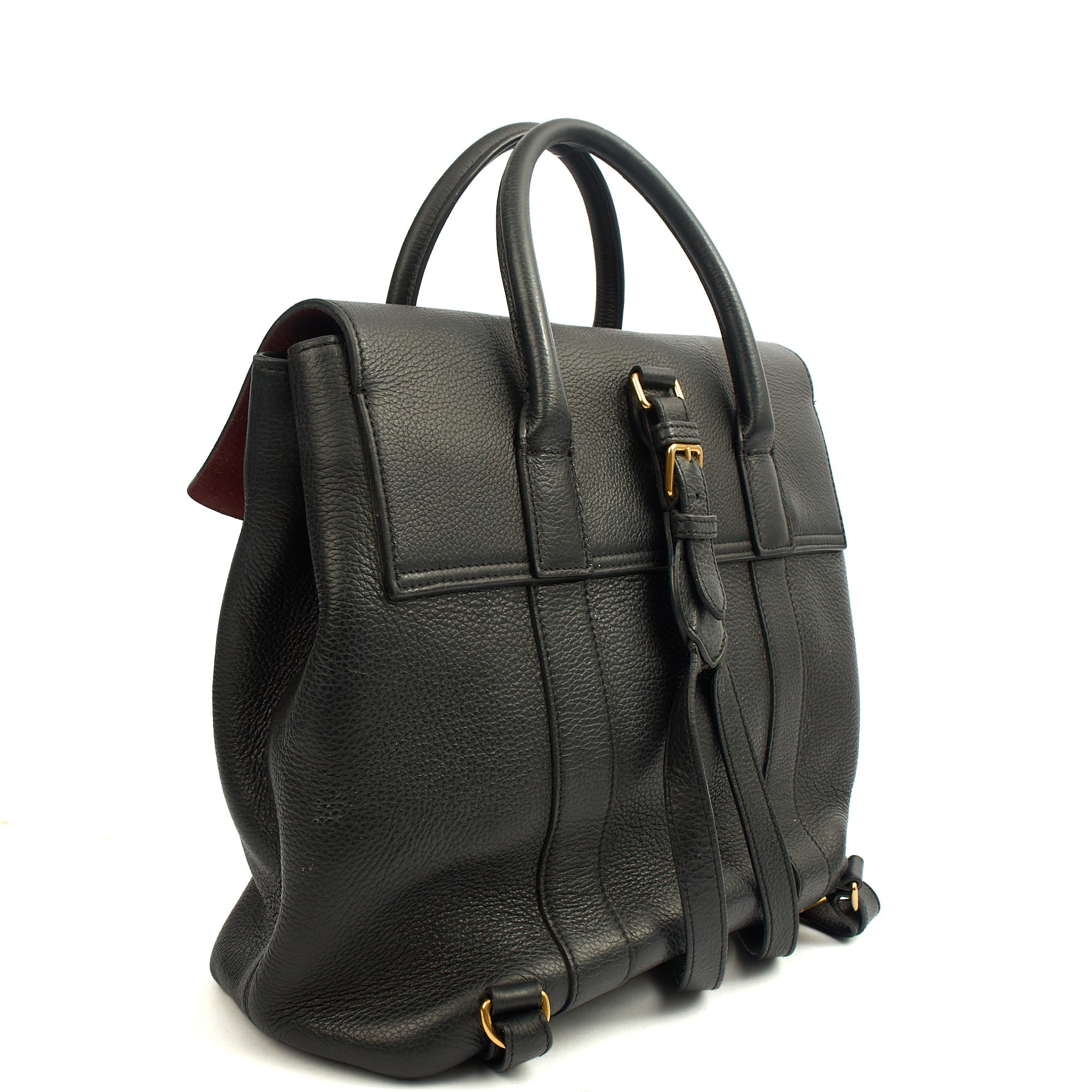 Mulberry Backpack Bayswater Backpack in Black, Leather — Back View