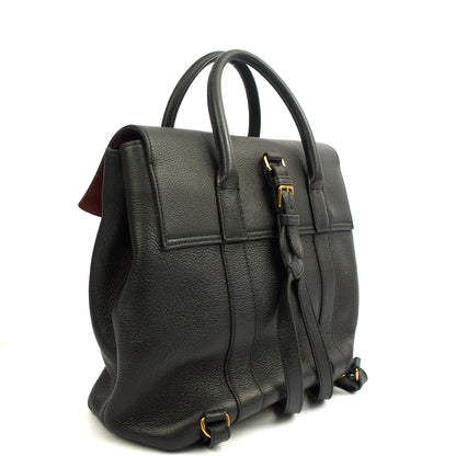 Mulberry Backpack Bayswater Backpack in Black, Leather — Back View