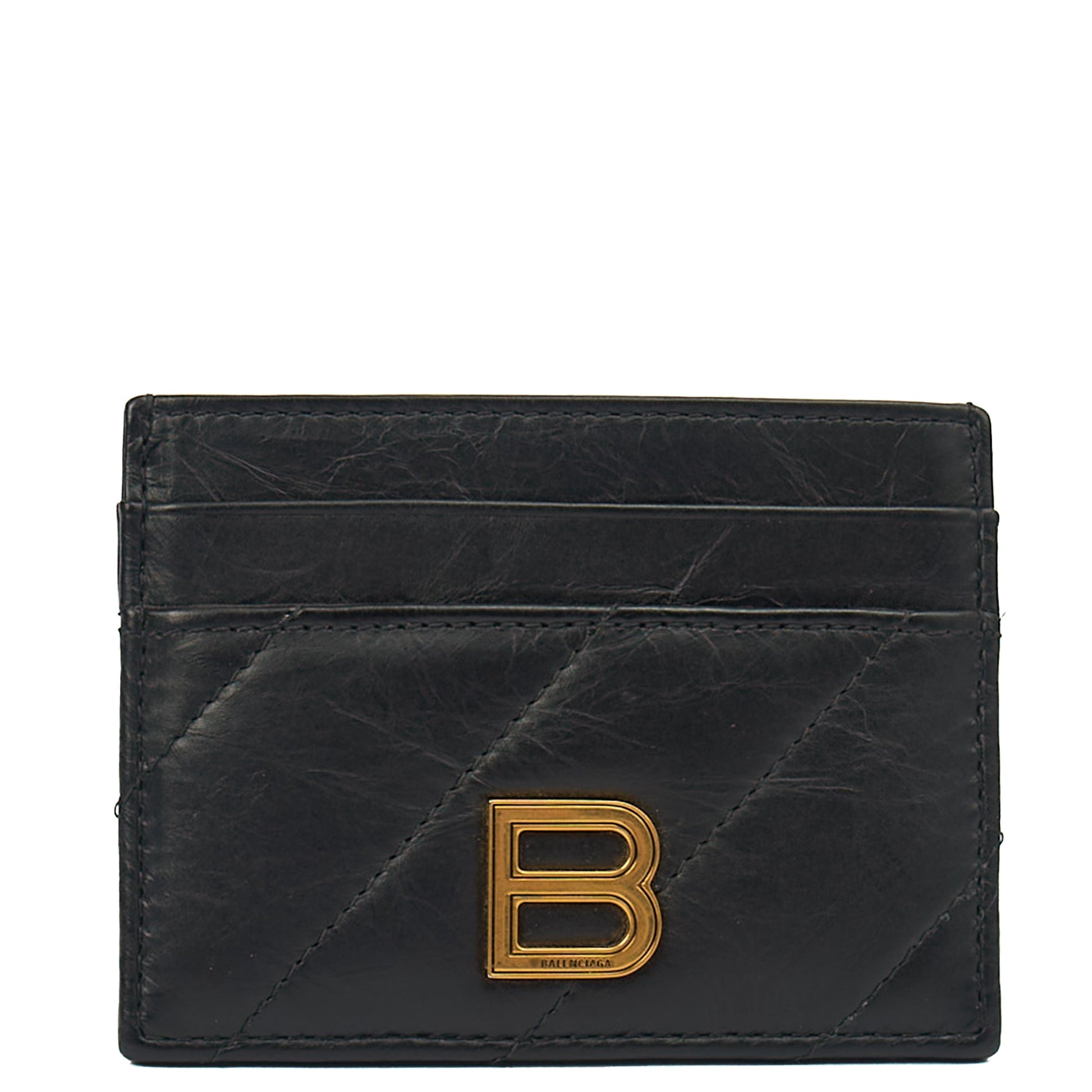 Balenciaga Card Holder Neo Classic Card Holder in Black, Leather — Front View