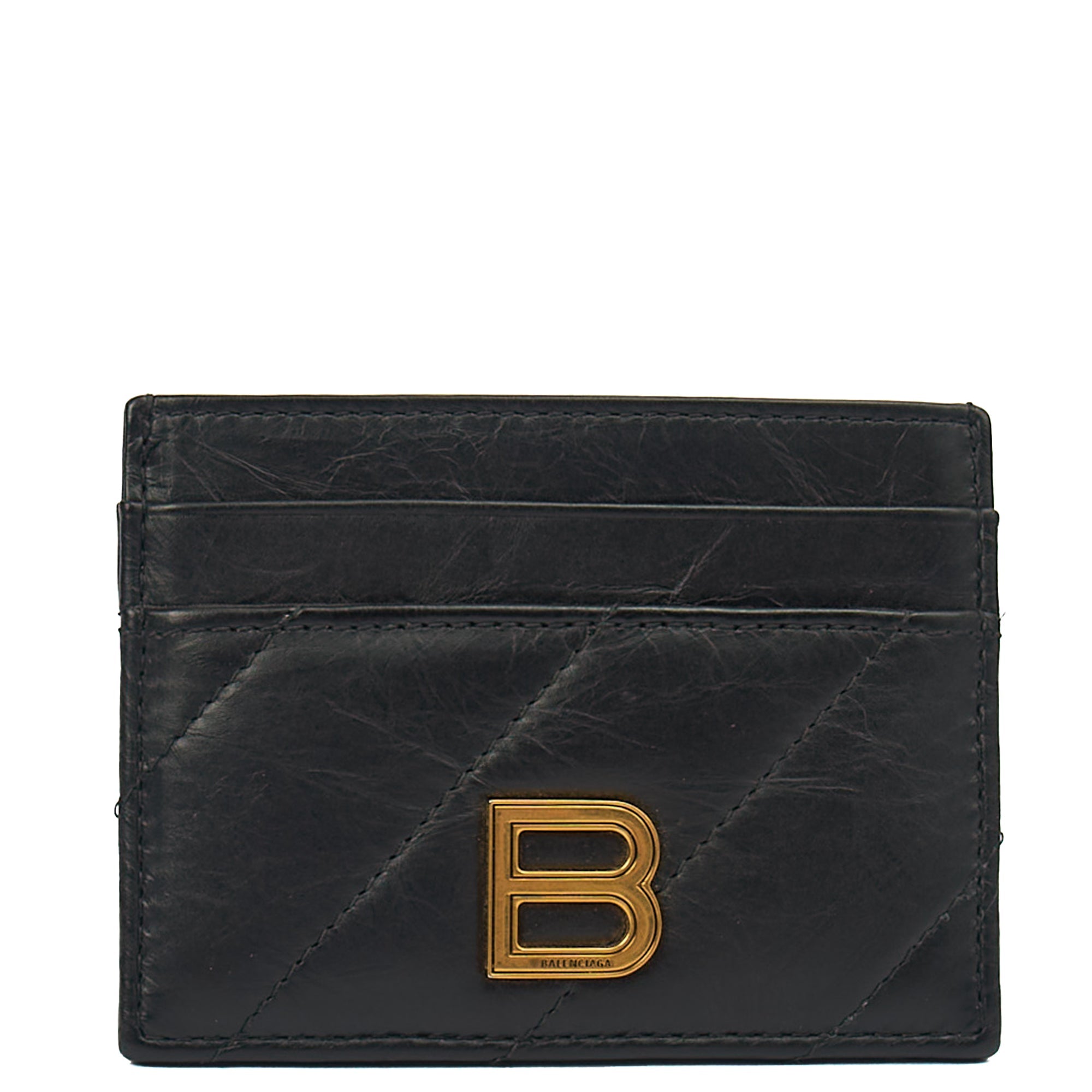 Balenciaga Card Holder Neo Classic Card Holder in Black, Leather — Front View