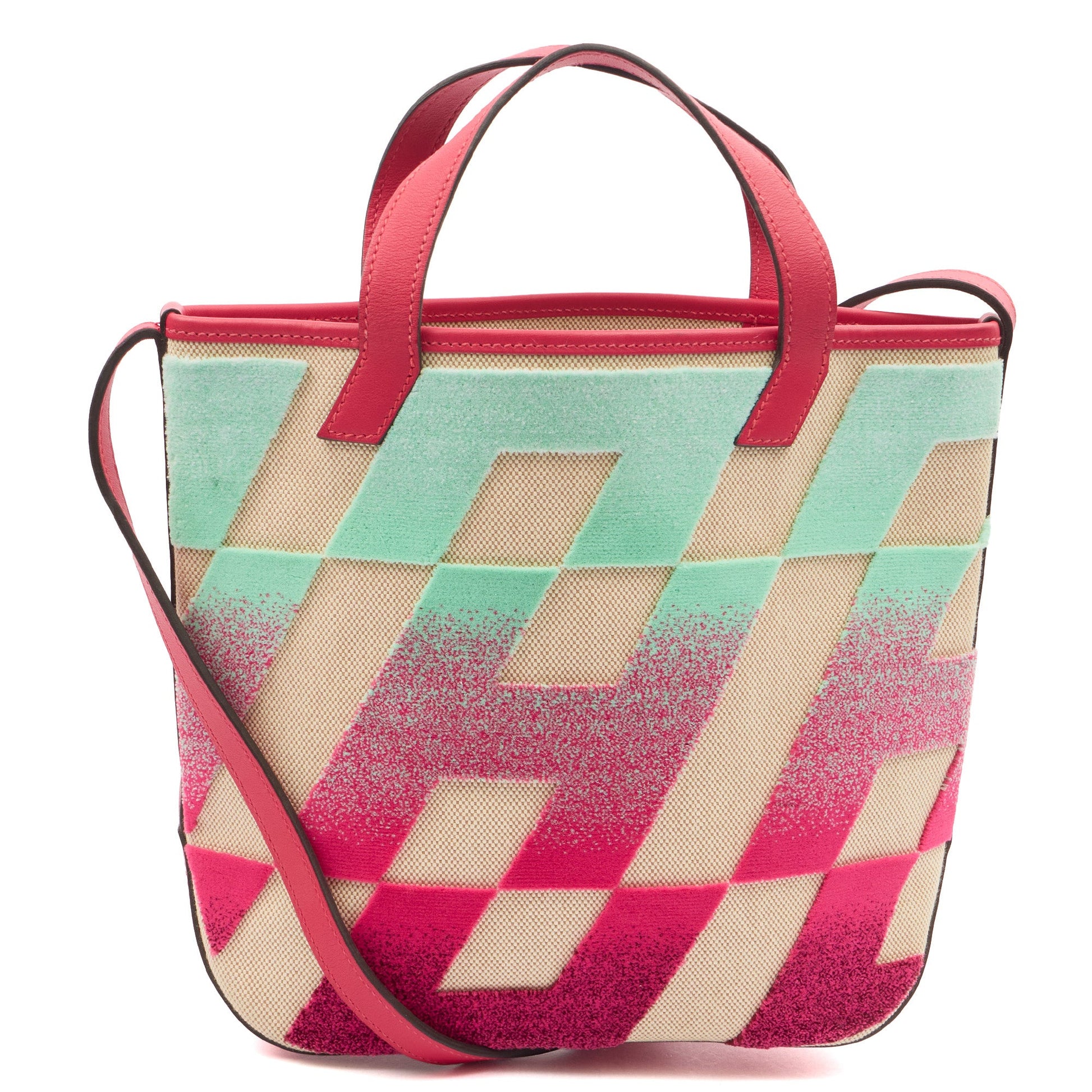 Hermes Clic-H 21 Bag in Multi, Canvas — Back View
