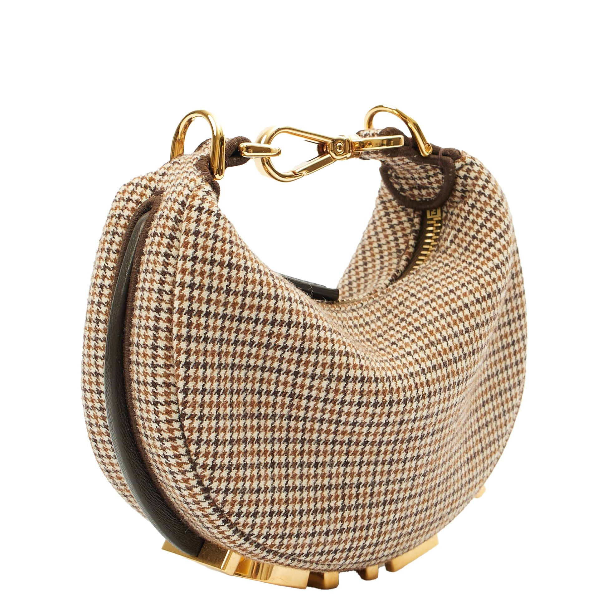 Fendi Mini Bag Fendigraphy - Nano in Brown, Fabric — Side View