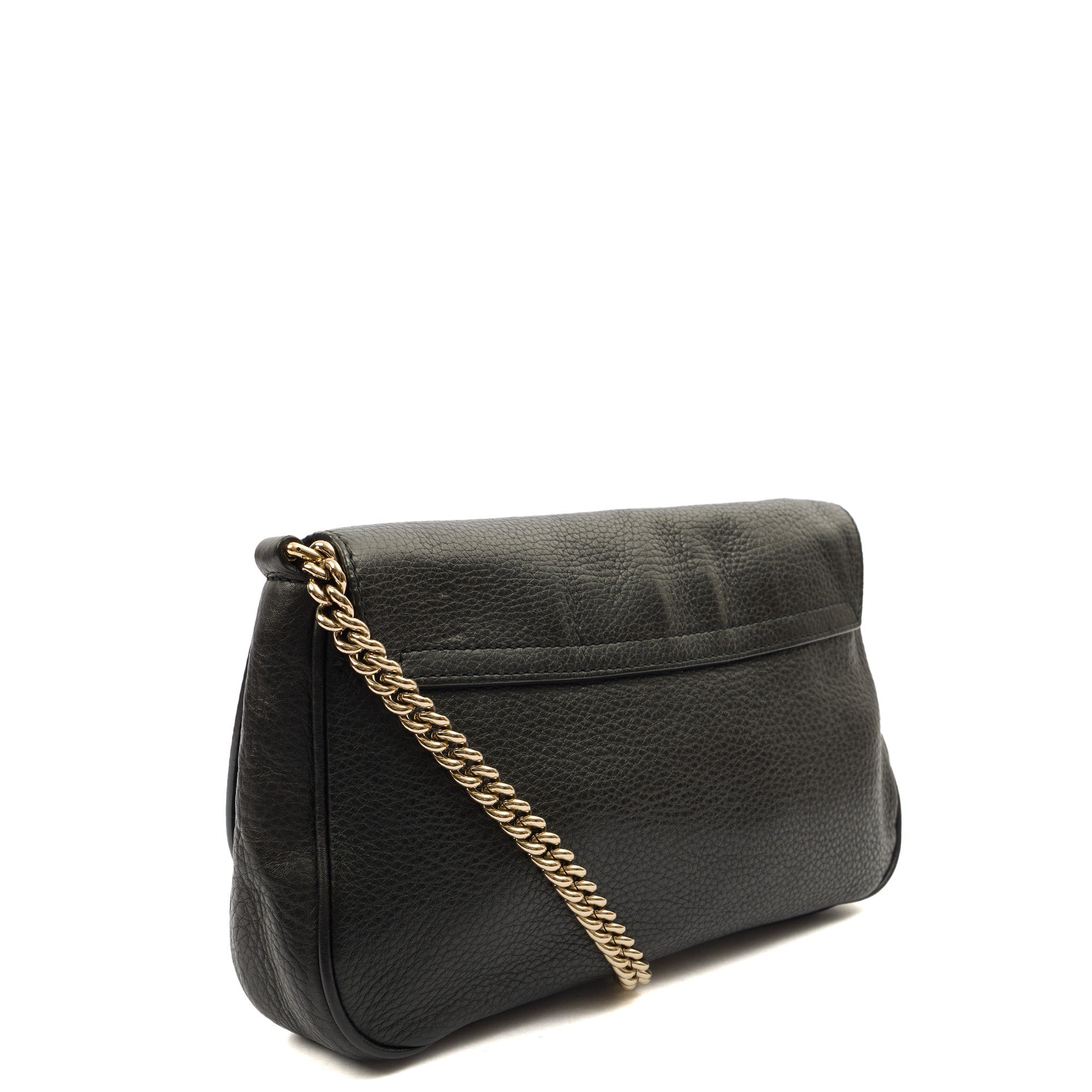 Gucci Cross Body Soho Chain Shoulder Bag in Black, Leather — Side View