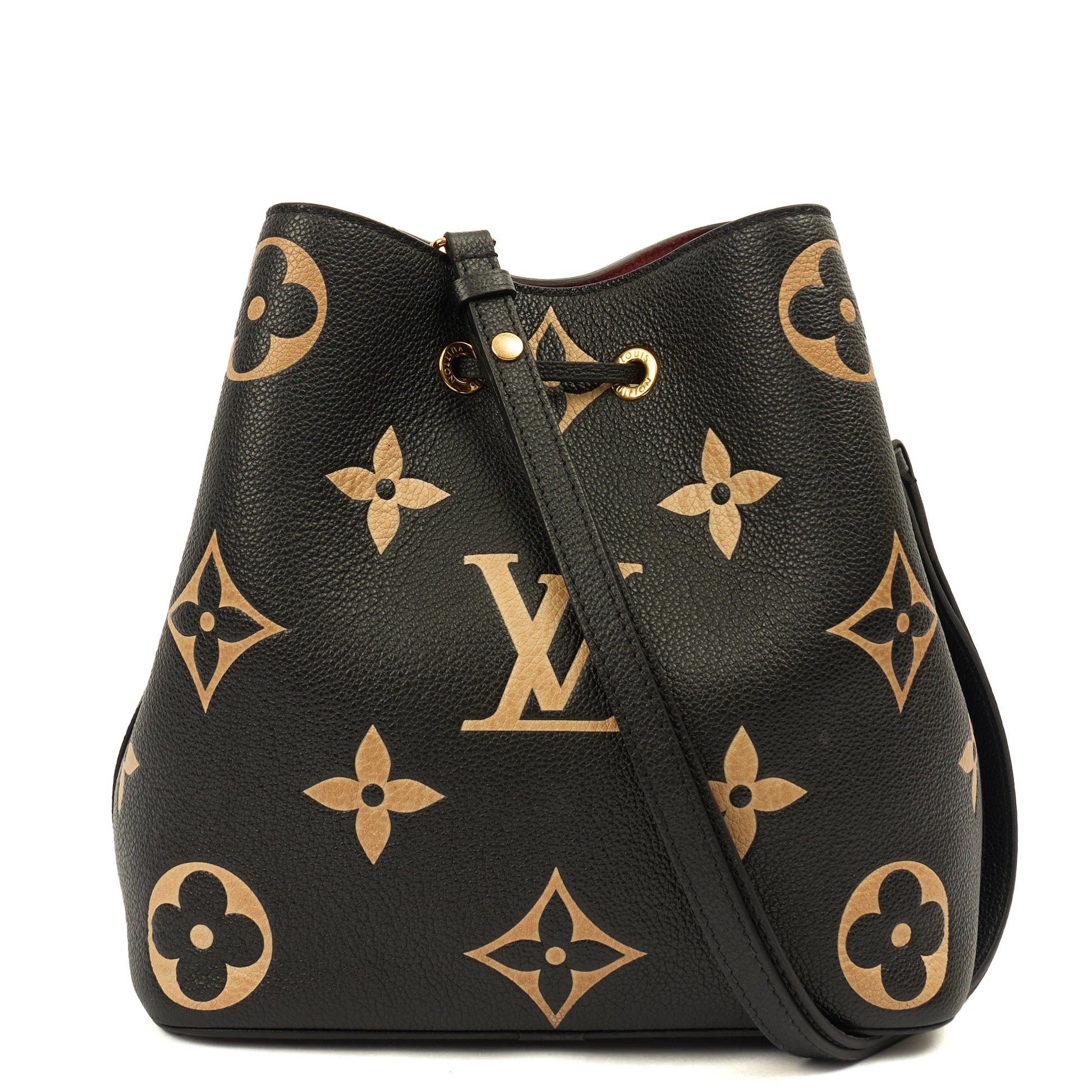 Louis Vuitton Bucket Bag NeoNoe MM Bucket in Black, Empreinte Leather — Top View