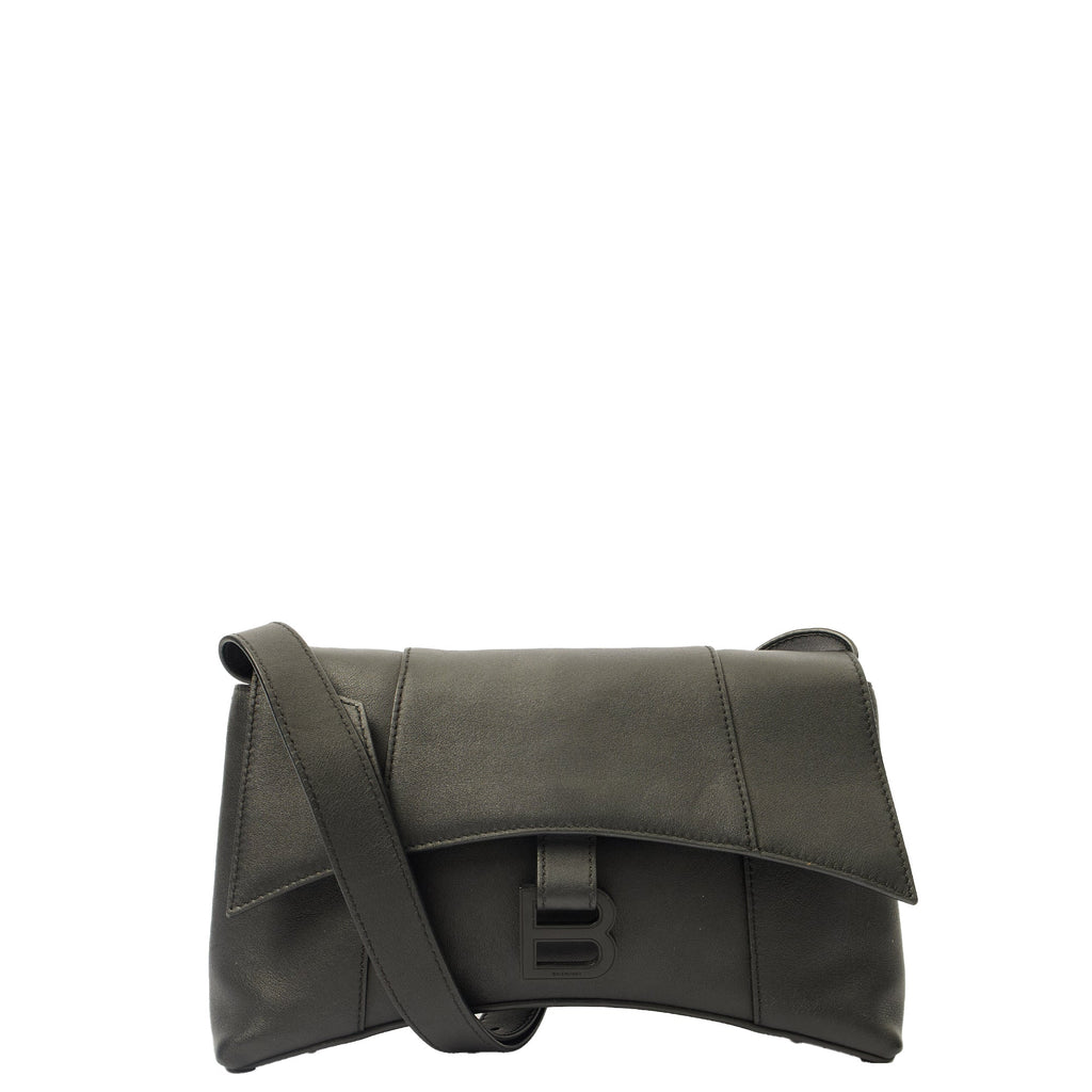 Balenciaga Shoulder Bag Downtown - Small in Black, Leather — Front View