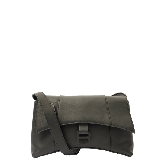 Balenciaga Shoulder Bag Downtown - Small in Black, Leather — Front View