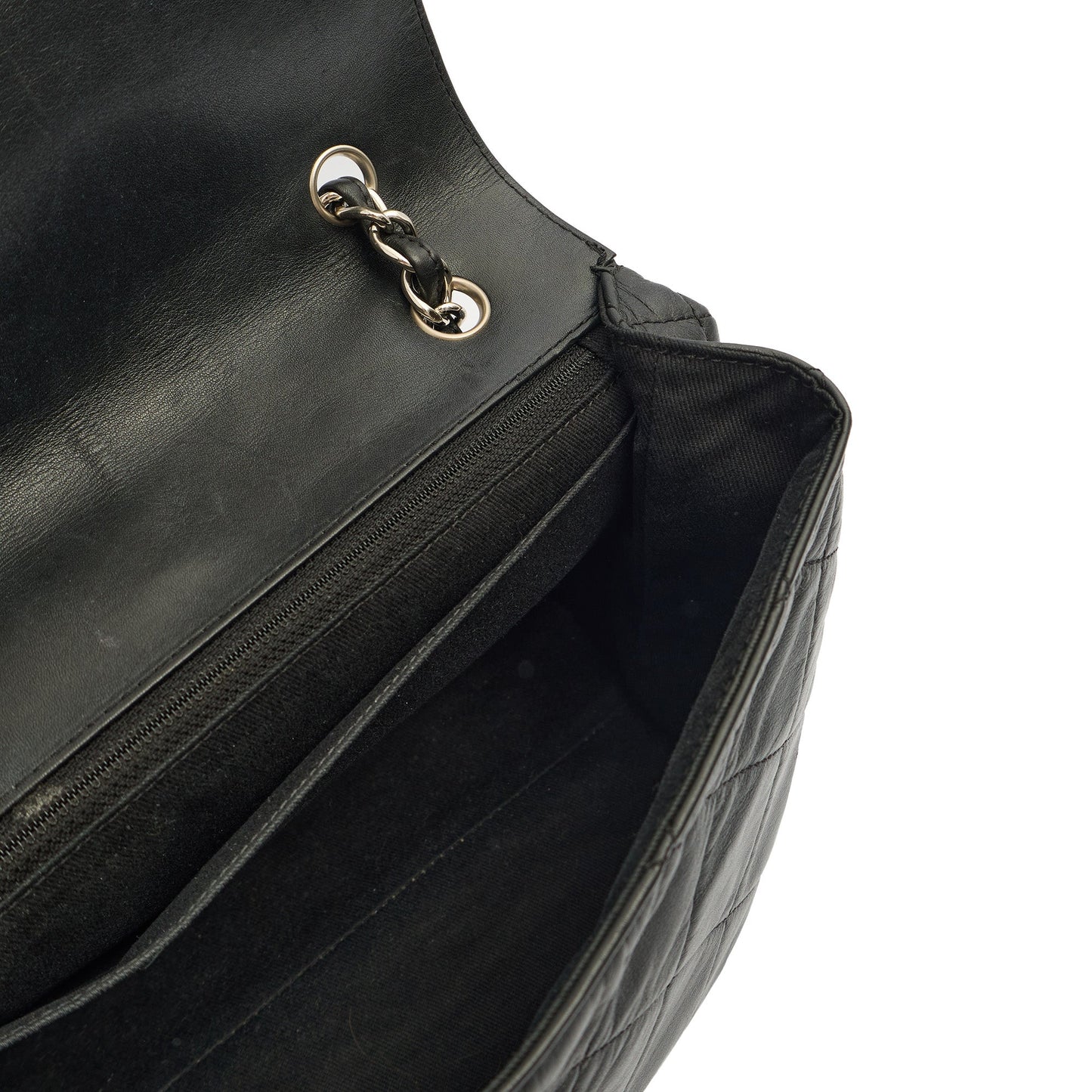 Chanel Shoulder Bag Classic Single Flap - Jumbo in Black, Lambskin Leather — Alternate View 27