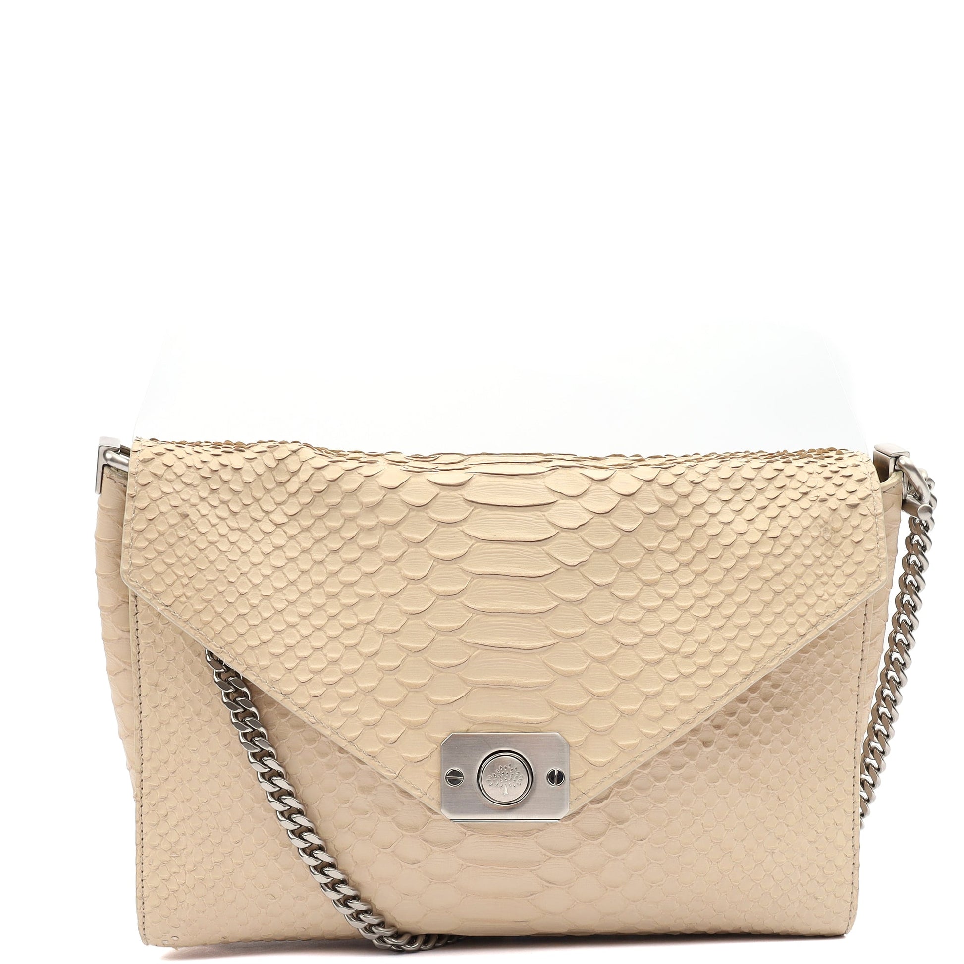 Mulberry Cross Body Delphie Reversible  in Neutral, Python Leather — Front View