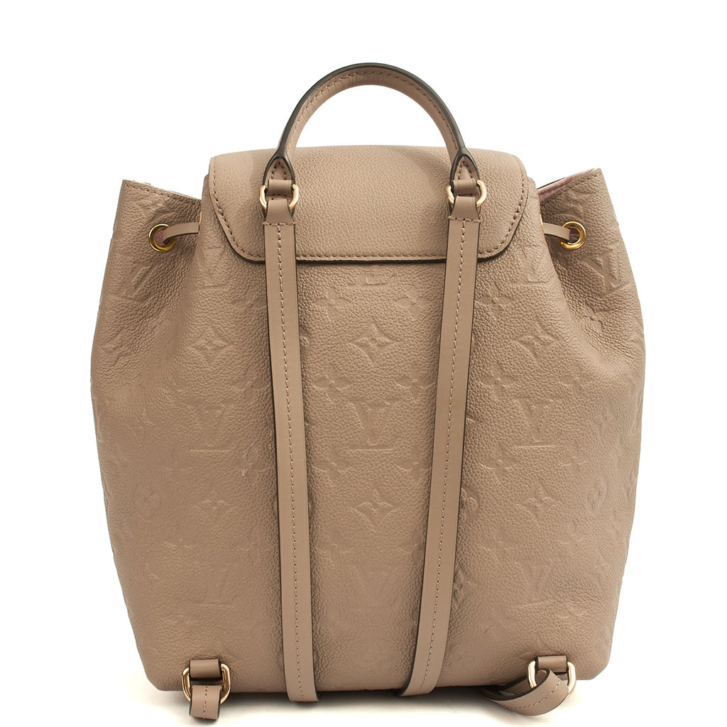 Louis Vuitton Backpack Montsouris MM in Tourtelle, Leather — Back View