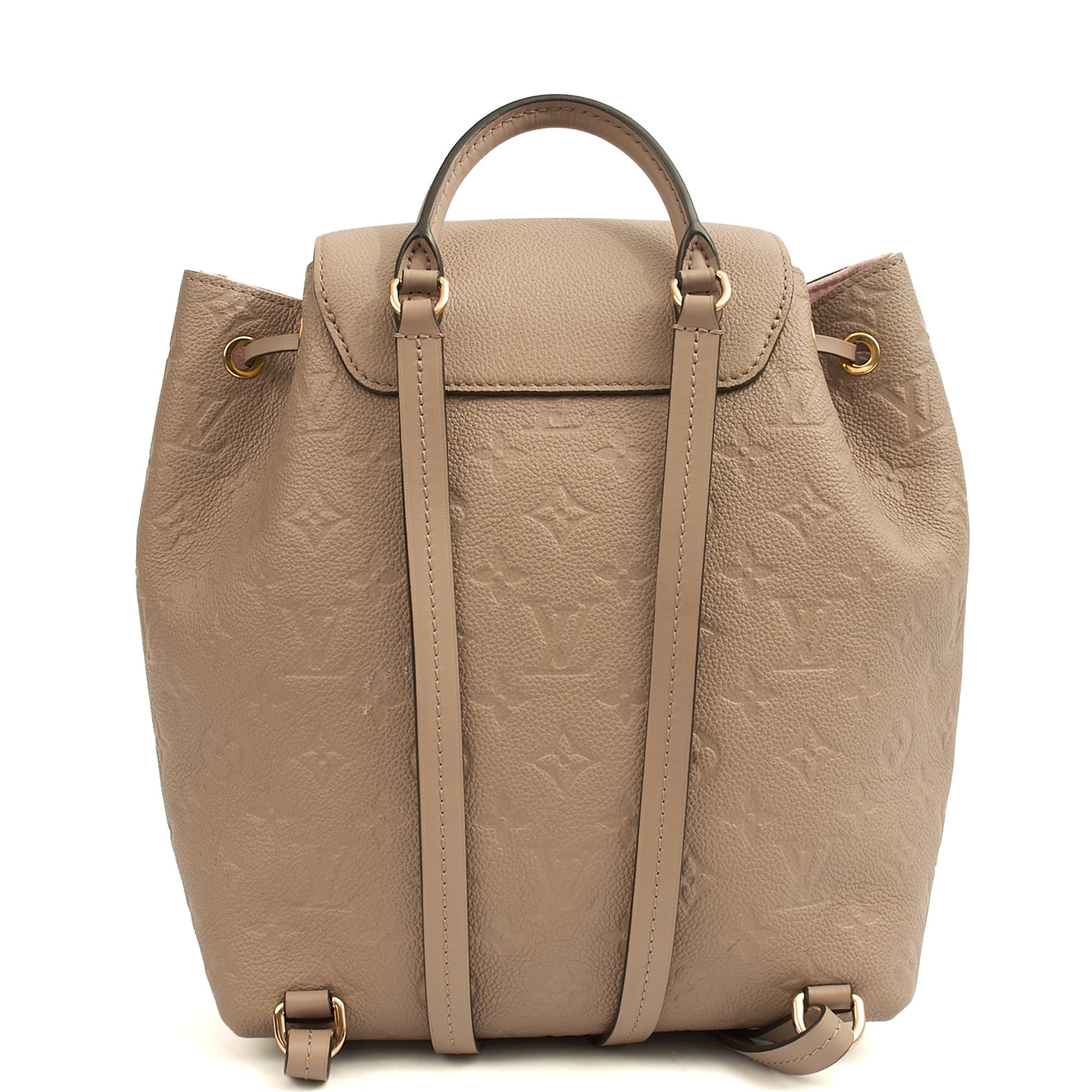 Louis Vuitton Backpack Montsouris MM in Tourtelle, Leather — Back View