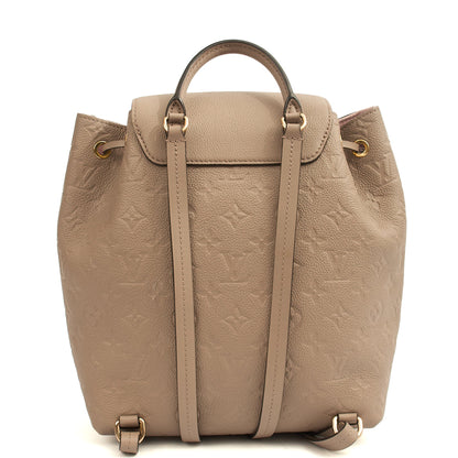 Louis Vuitton Backpack Montsouris MM in Tourtelle, Leather — Back View