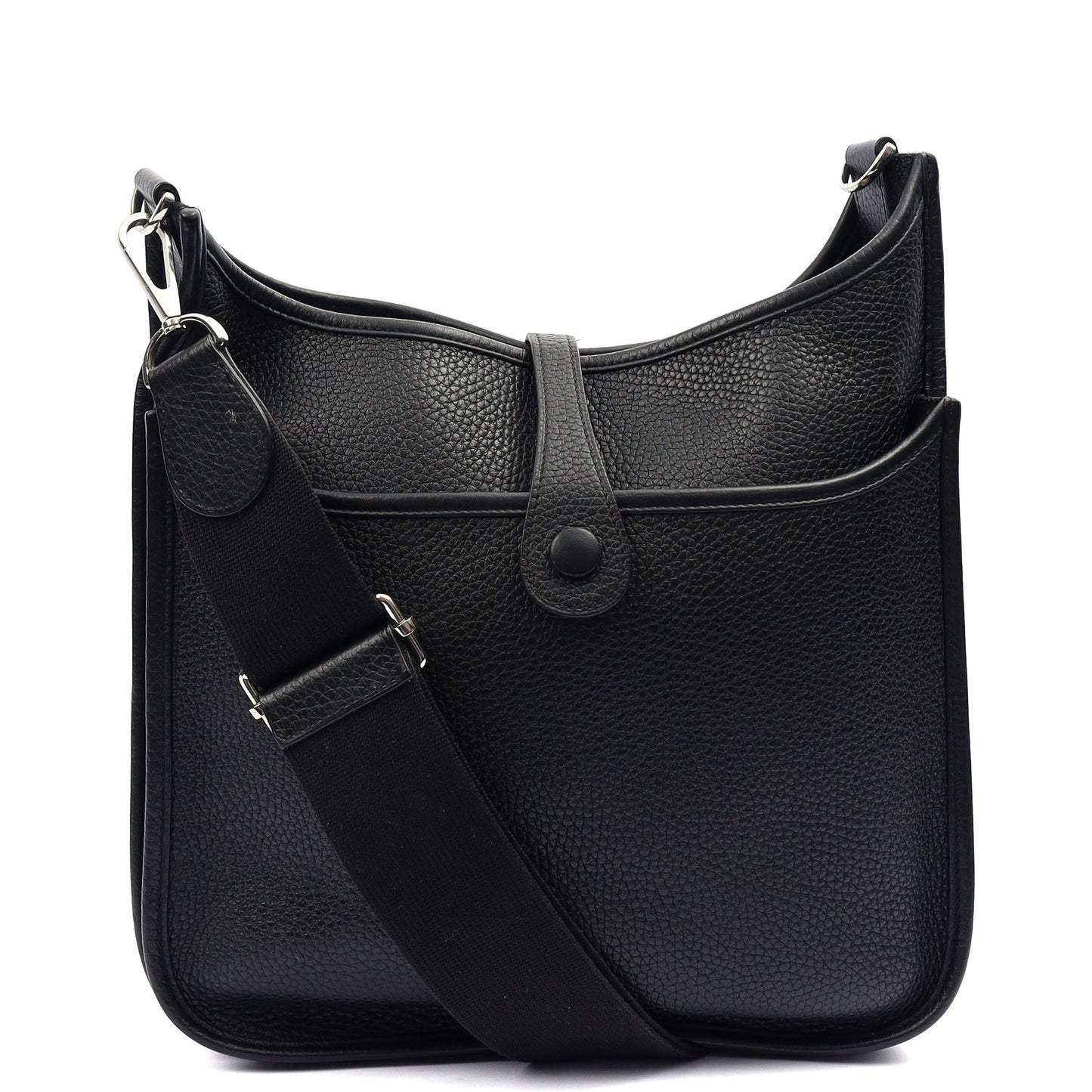 Hermes Evelyne 29 in Black, Clemence Leather — Back View
