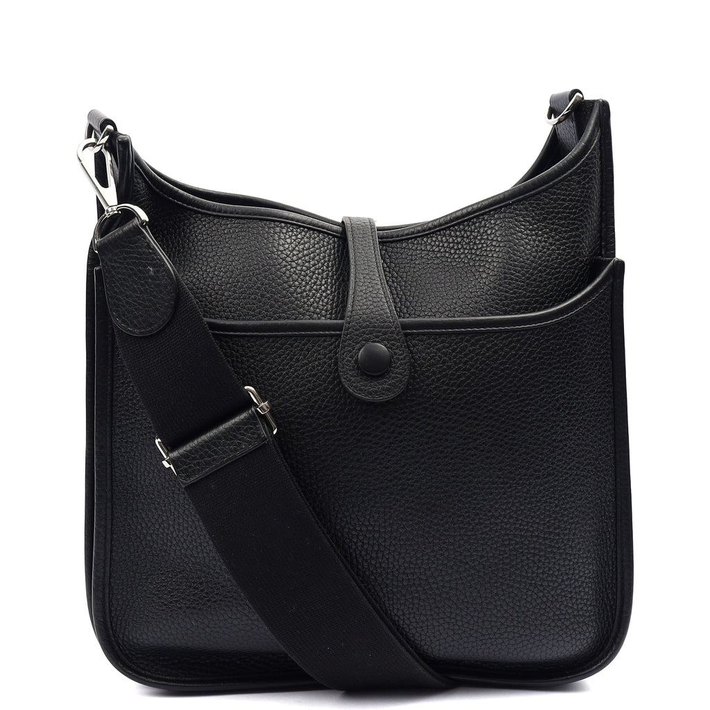 Hermes Evelyne 29 in Black, Clemence Leather — Alternate View 15
