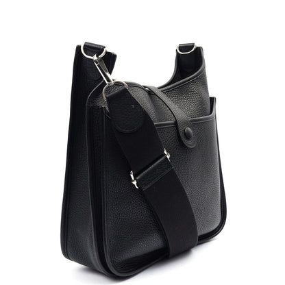 Hermes Evelyne 29 in Black, Clemence Leather — Side View