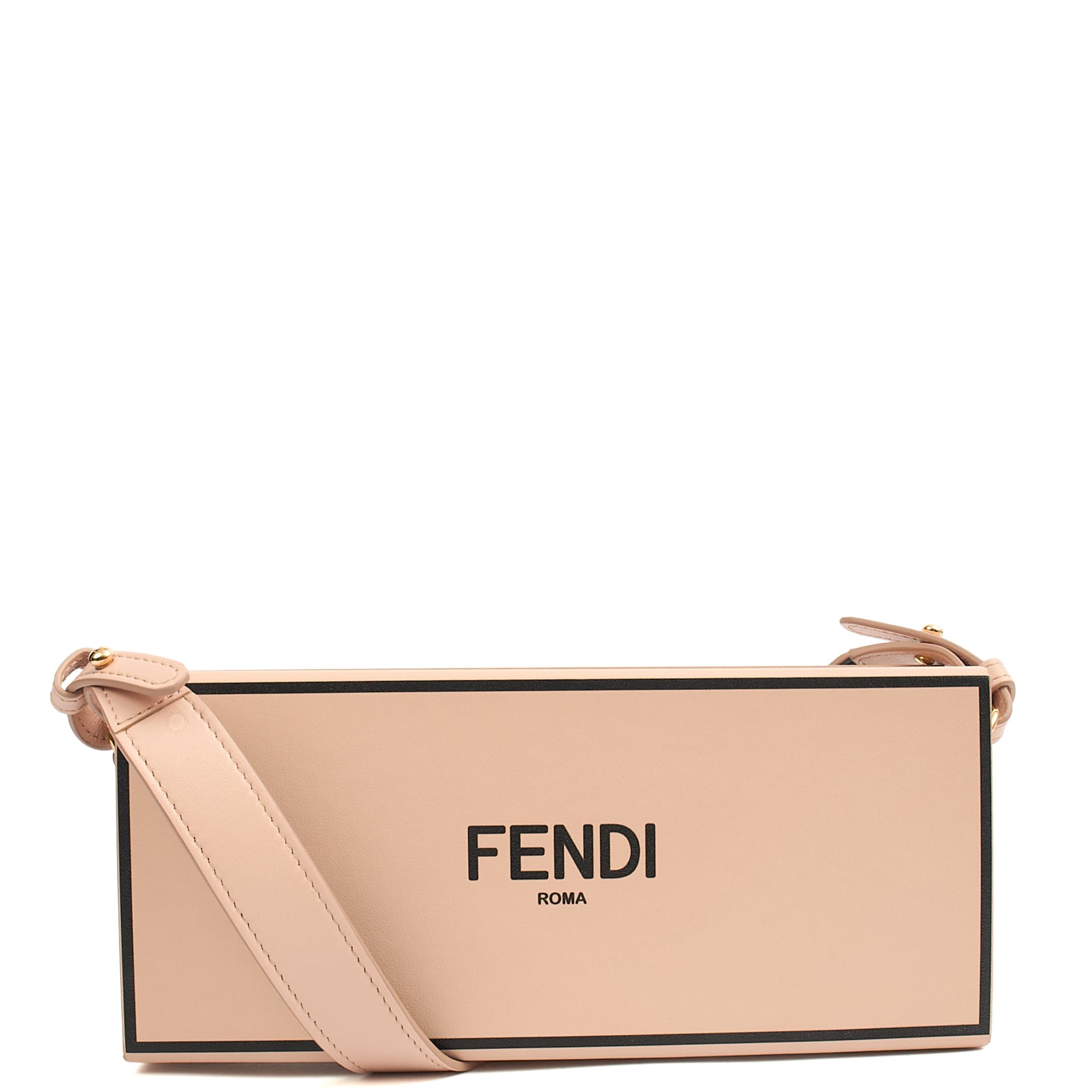 Fendi Cross Body Vertical Box Bag in Pink, Leather — Front View