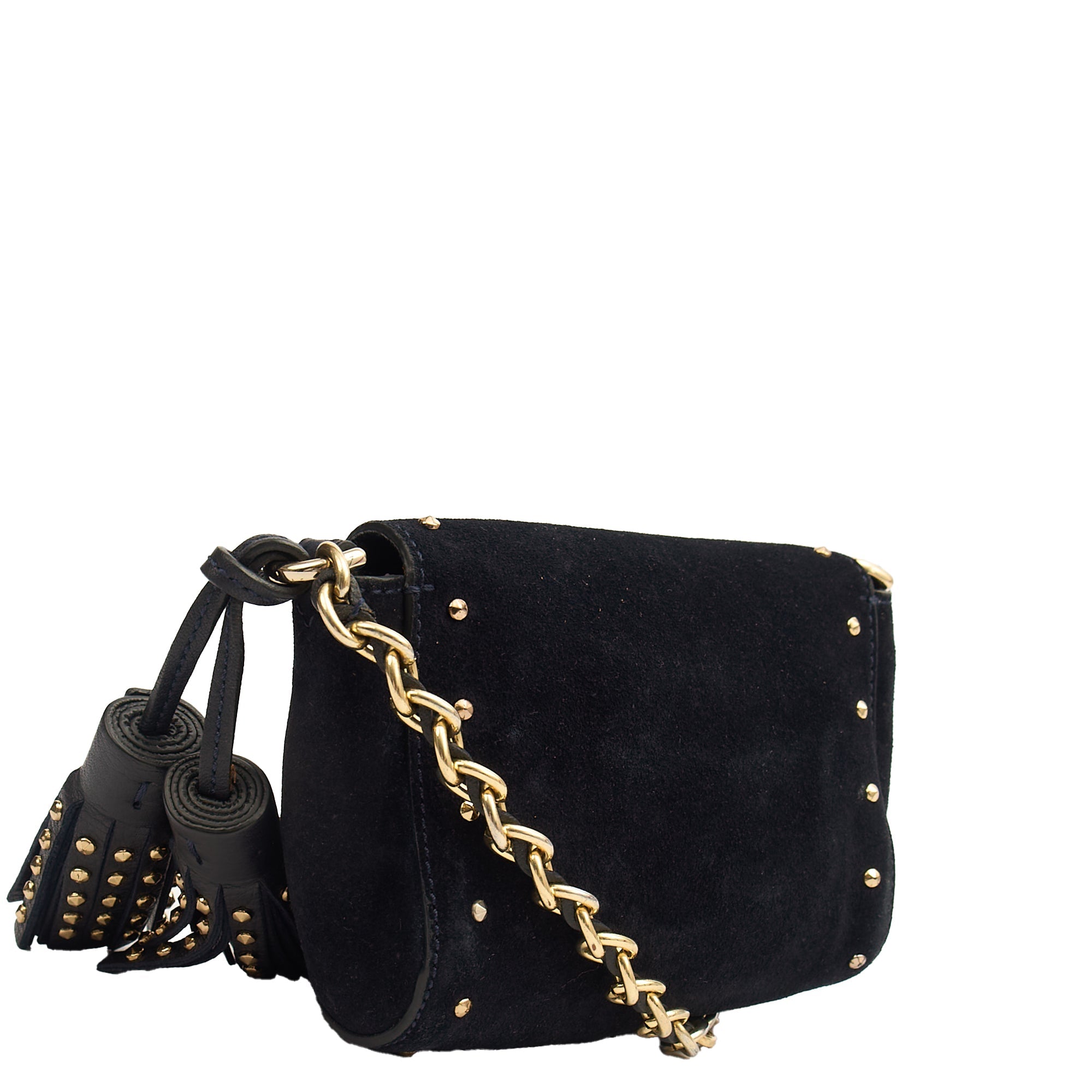 Mulberry Mini Bag Lily - Mini  in Navy, Suede — Side View