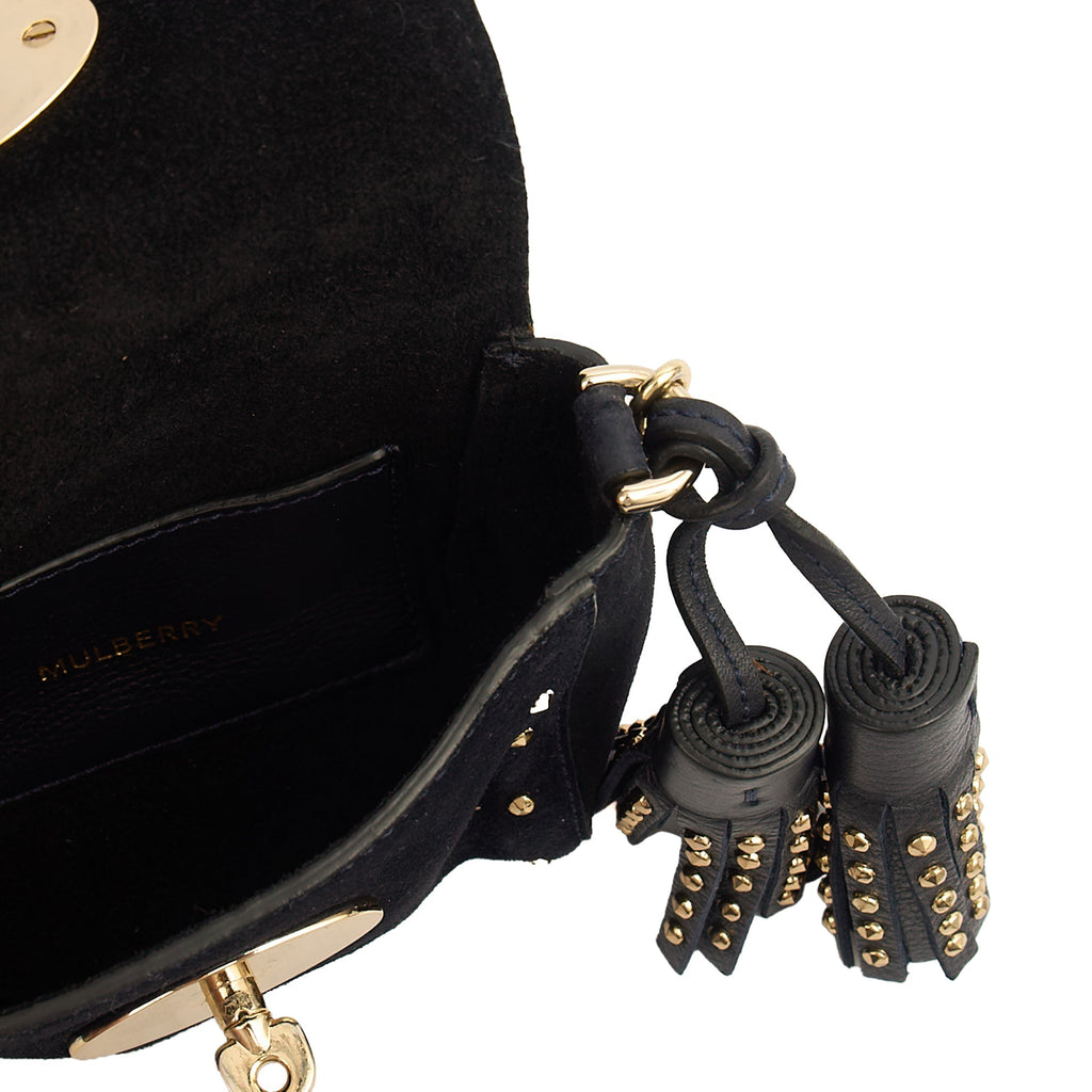 Mulberry Mini Bag Lily - Mini  in Navy, Suede — Top View
