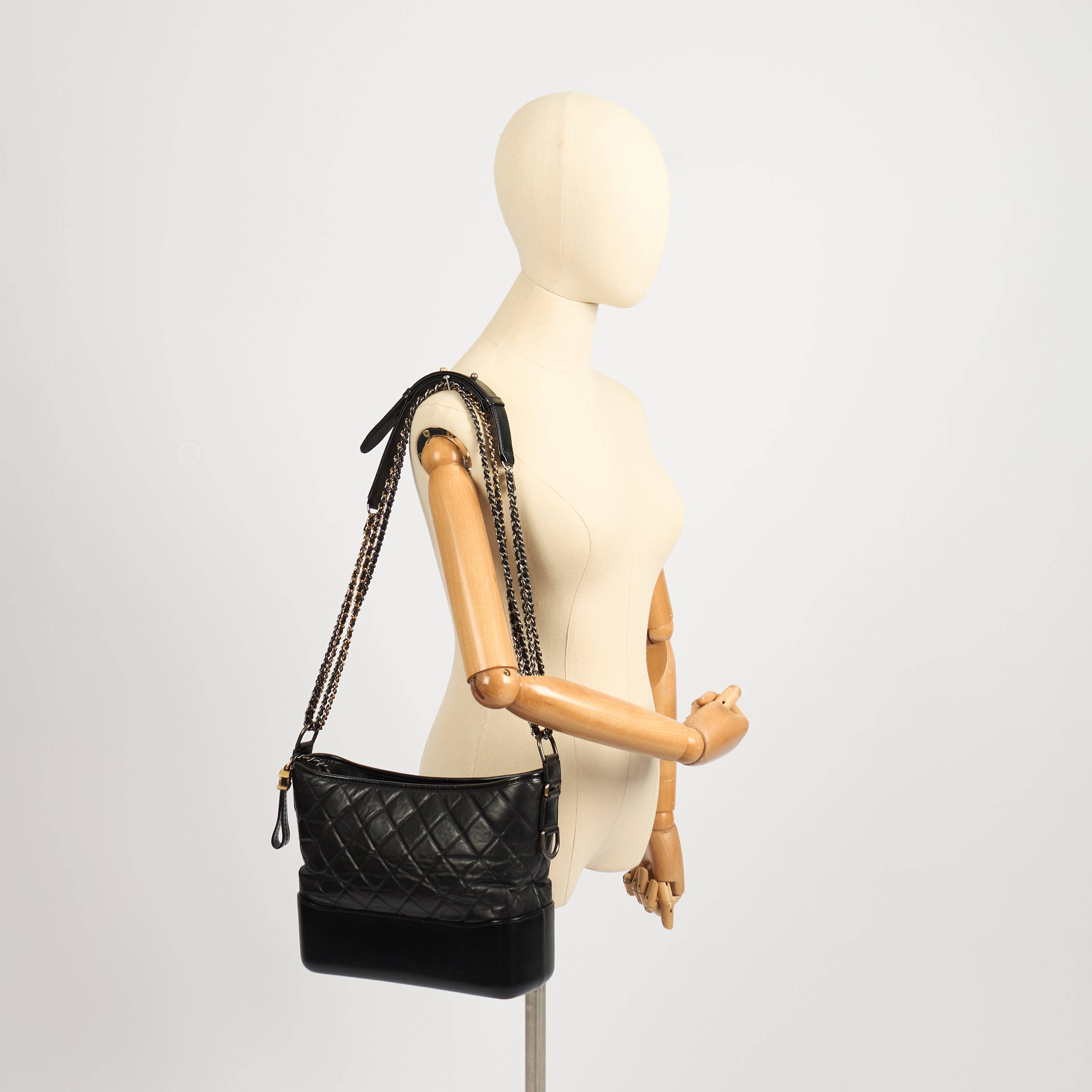 Chanel Tote Gabrielle Hobo - Large in Black, Calfskin Leather — Alternate View 21