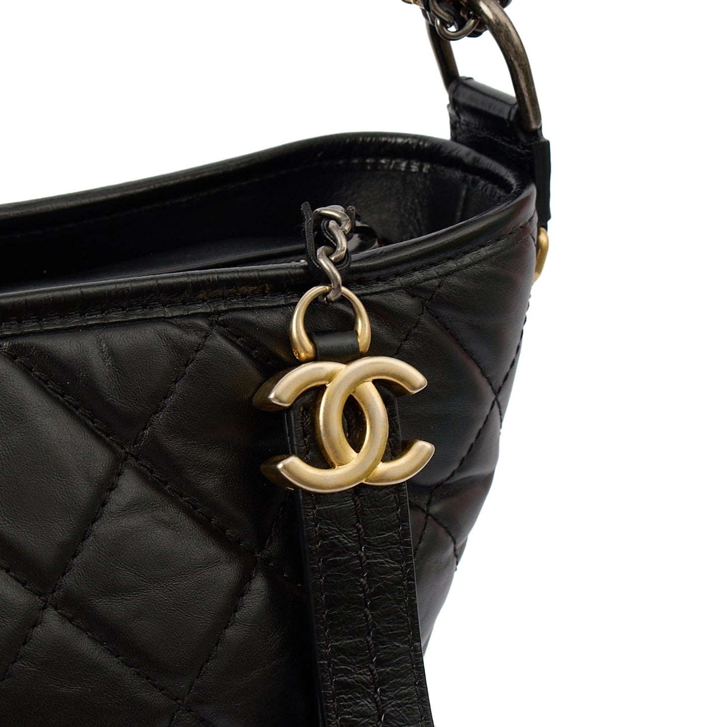 Chanel Tote Gabrielle Hobo - Large in Black, Calfskin Leather — Alternate View 7