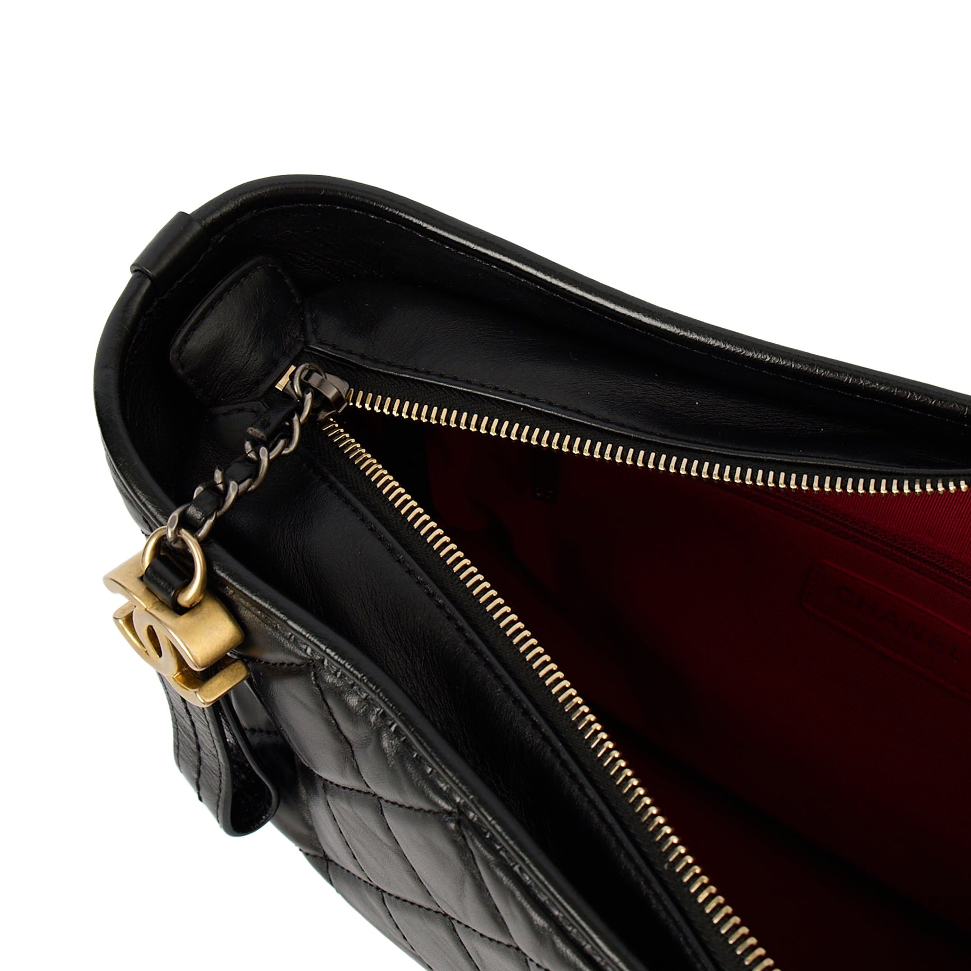 Chanel Tote Gabrielle Hobo - Large in Black, Calfskin Leather — Alternate View 9