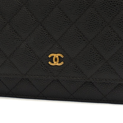 Chanel Cross Body Wallet on Chain in Black, Caviar Leather — Alternate View 7