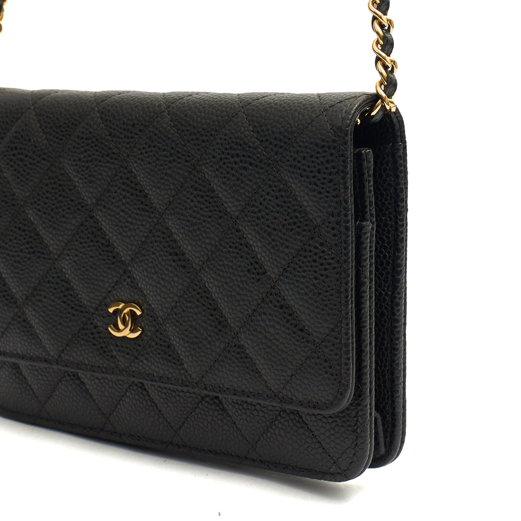 Chanel Cross Body Wallet on Chain in Black, Caviar Leather — Lifestyle View