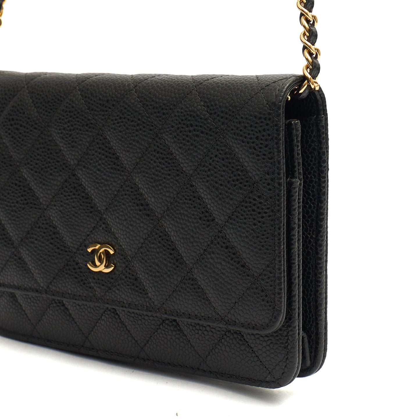 Chanel Cross Body Wallet on Chain in Black, Caviar Leather — Lifestyle View