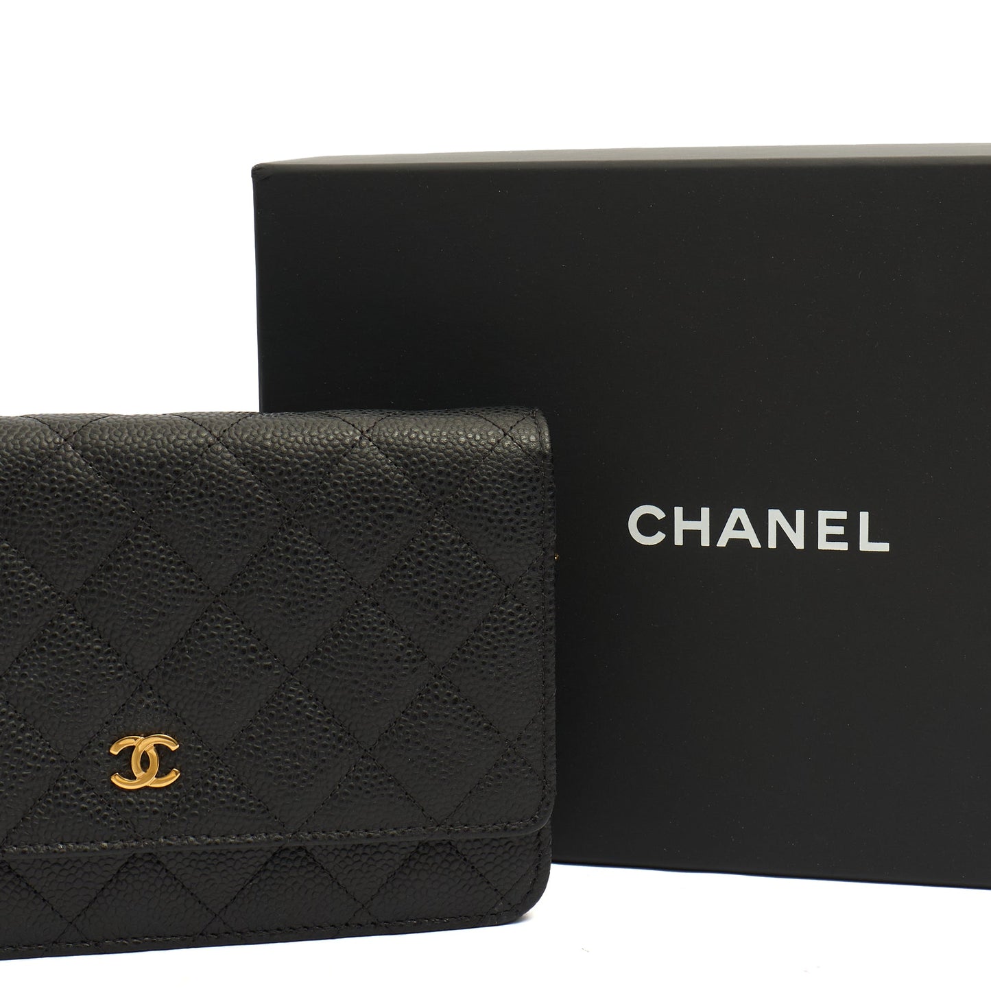 Chanel Cross Body Wallet on Chain in Black, Caviar Leather — Alternate View 11