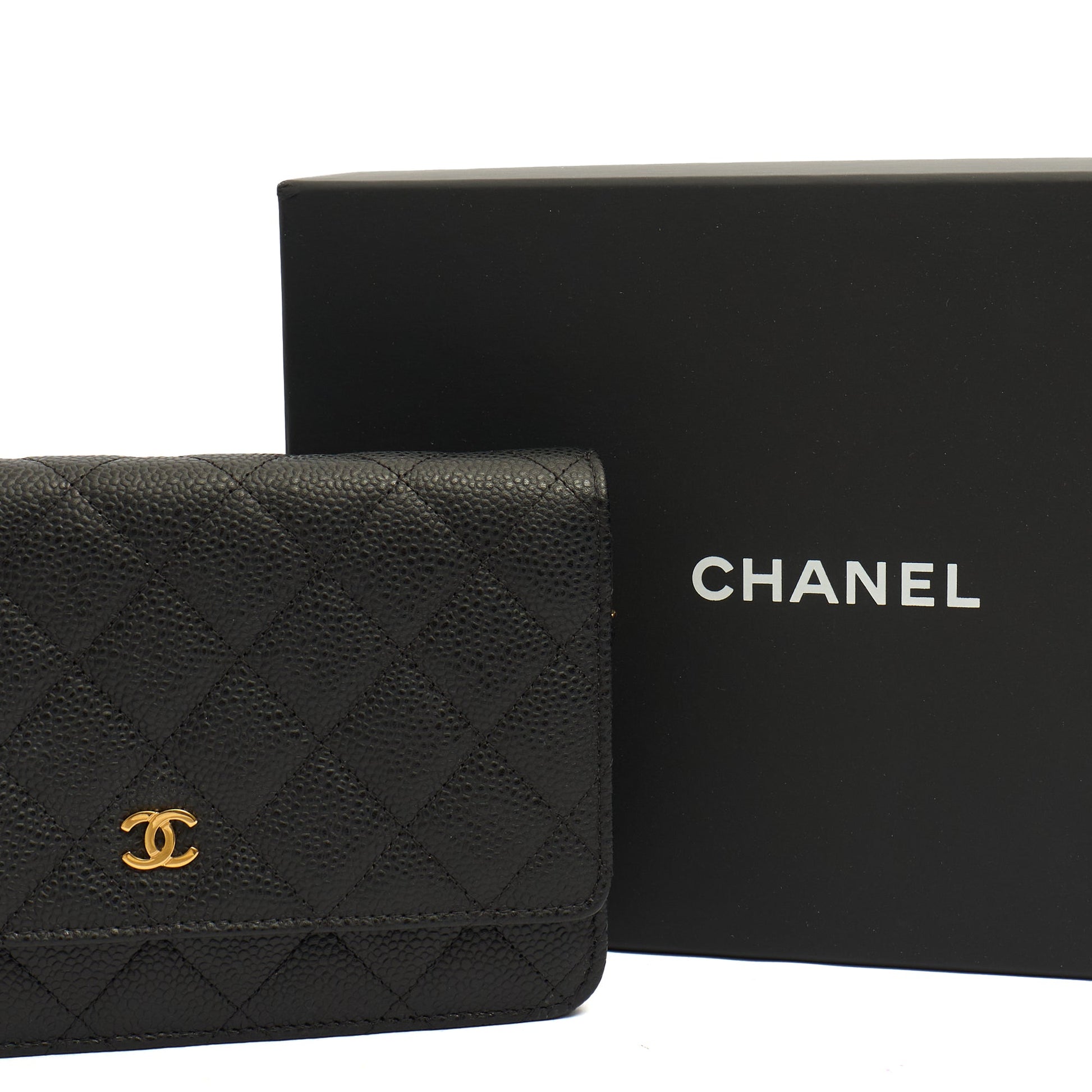 Chanel Cross Body Wallet on Chain in Black, Caviar Leather — Alternate View 11