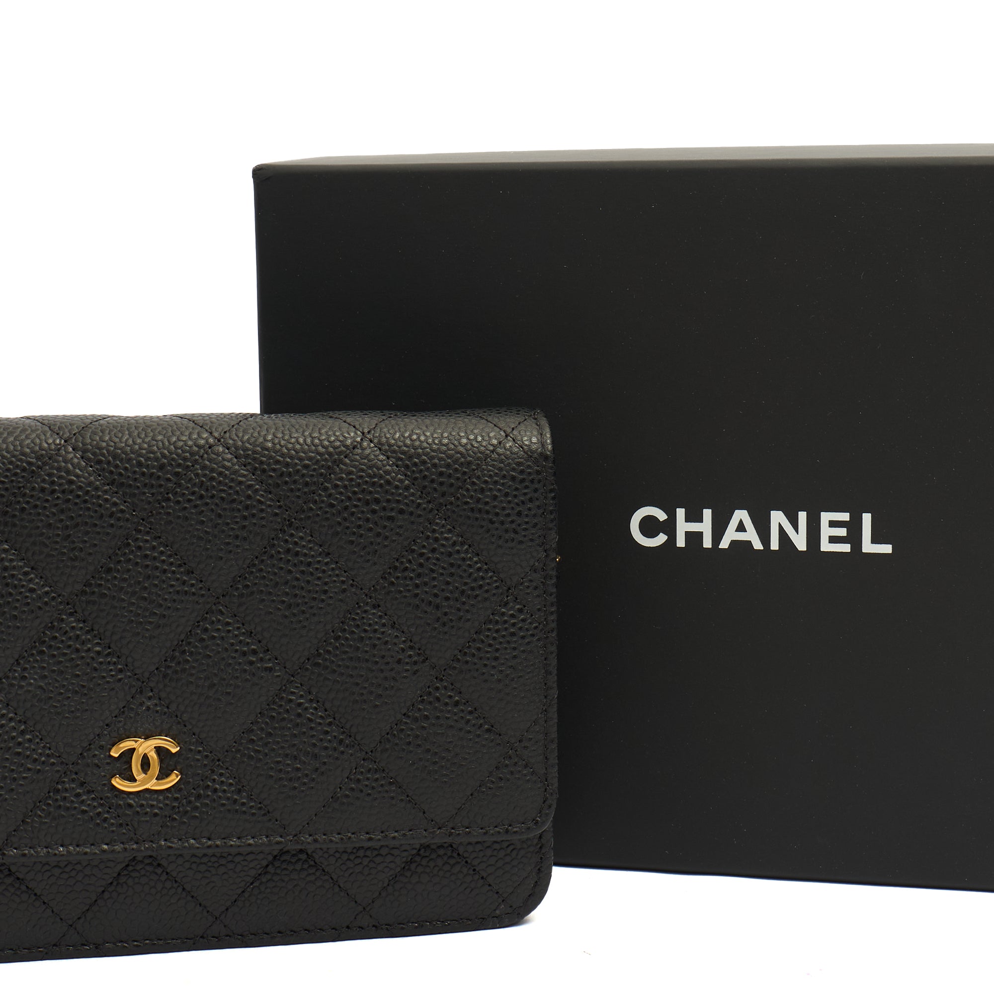 Chanel Cross Body Wallet on Chain in Black, Caviar Leather — Alternate View 11