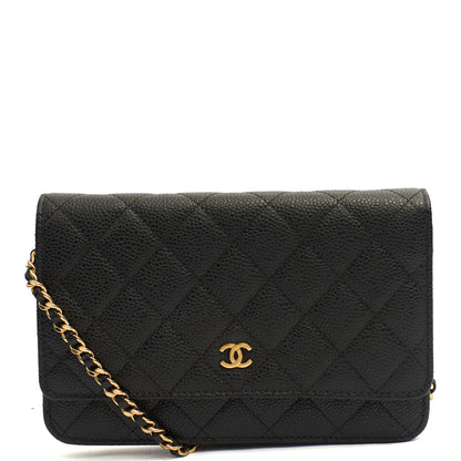 Chanel Cross Body Wallet on Chain in Black, Caviar Leather — Alternate View 10