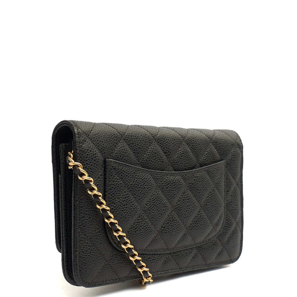 Chanel Cross Body Wallet on Chain in Black, Caviar Leather — Alternate View 12