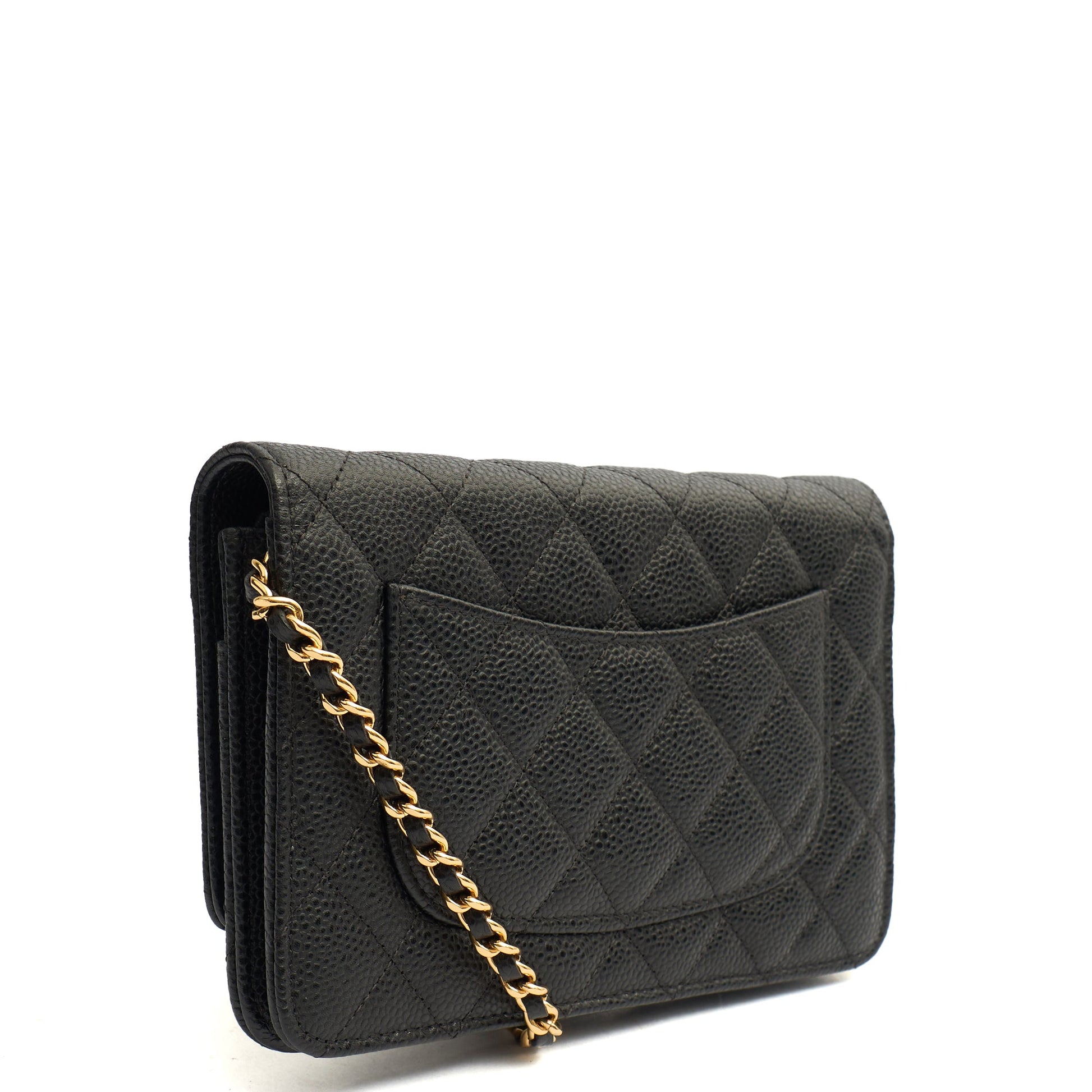 Chanel Cross Body Wallet on Chain in Black, Caviar Leather — Alternate View 12