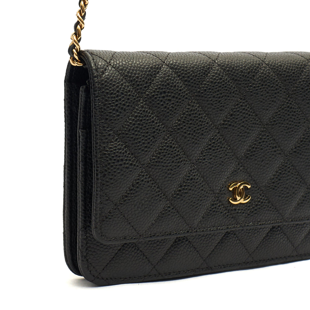 Chanel Cross Body Wallet on Chain in Black, Caviar Leather — Alternate View 8