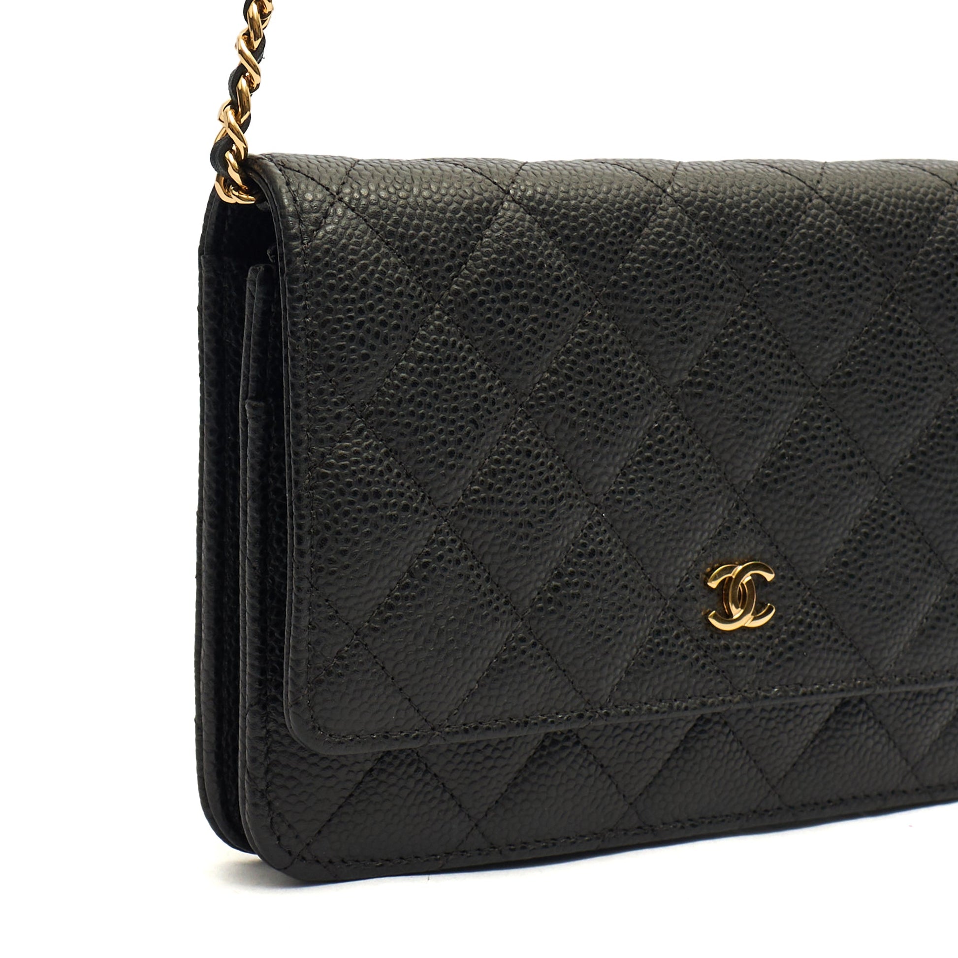Chanel Cross Body Wallet on Chain in Black, Caviar Leather — Alternate View 8