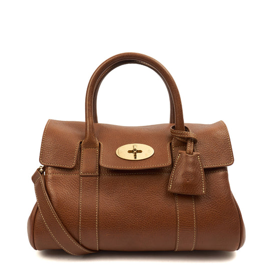 Mulberry Tote Bayswater with Strap- Small in Oak, Calfskin Leather — Front View