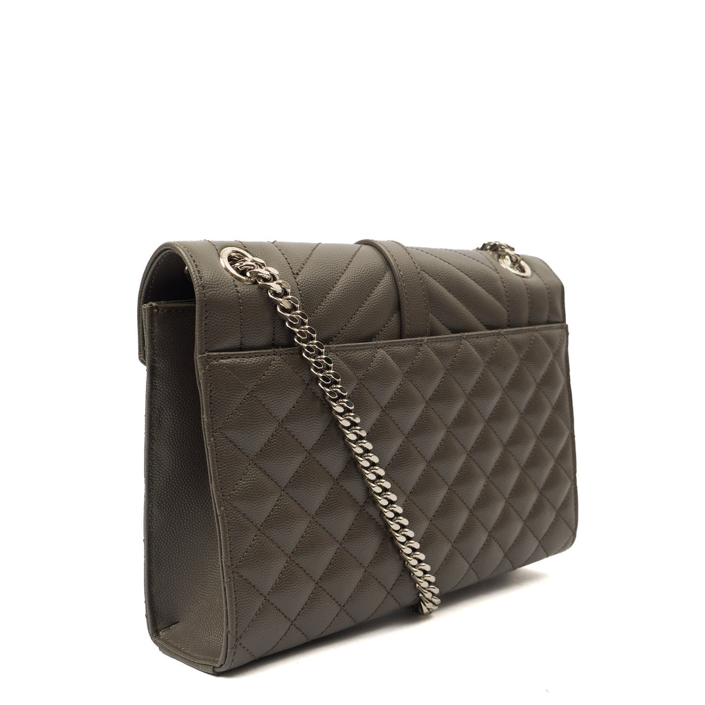 Saint Laurent Cross Body Envelope - Medium in Black, Leather — Back View